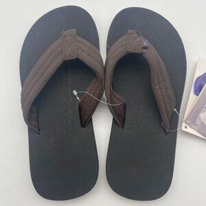 **NEW** RAINBOW FLIP FLOP BLACK/BROWN #101ST US KIDS SIZE 13/1 AND 3/4